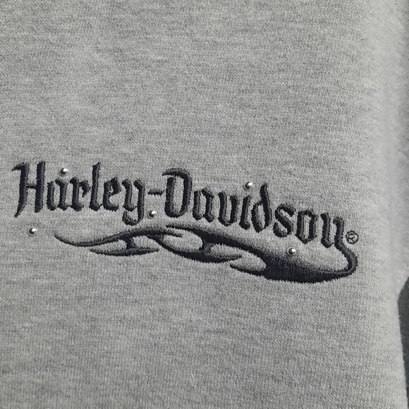 Women's Harley Davidson Pullover Hoodie Size 2XL Raw V Cut Bikercore - Picture 5 of 8